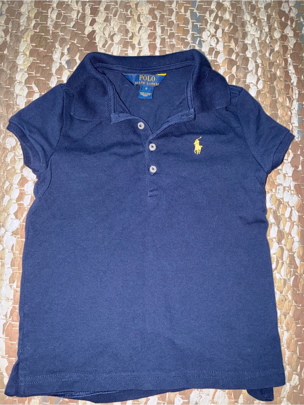Polo by Ralph Lauren Navy Polo with Yellow Pony